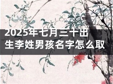 2025年七月三十出生李姓男孩名字怎么取