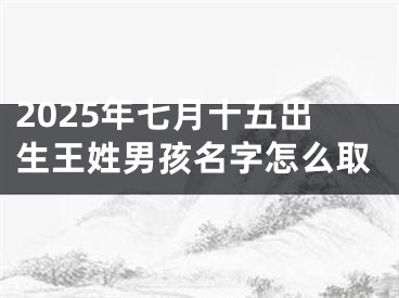 2025年七月十五出生王姓男孩名字怎么取