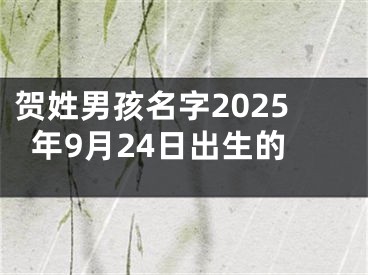 贺姓男孩名字2025年9月24日出生的