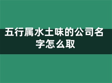 五行属水土味的公司名字怎么取
