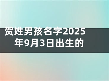 贺姓男孩名字2025年9月3日出生的