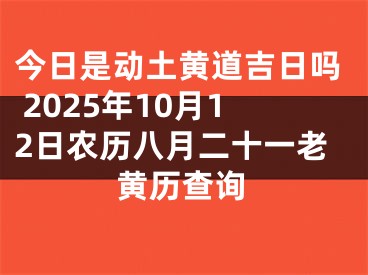 今日是动土黄道吉日吗 2025年10月12日农历八月二十一老黄历查询