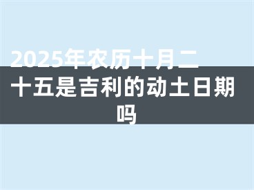 2025年农历十月二十五是吉利的动土日期吗