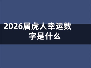 2026属虎人幸运数字是什么