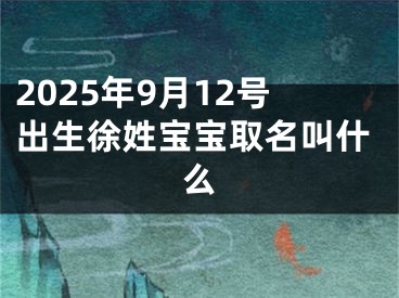 2025年9月12号出生徐姓宝宝取名叫什么