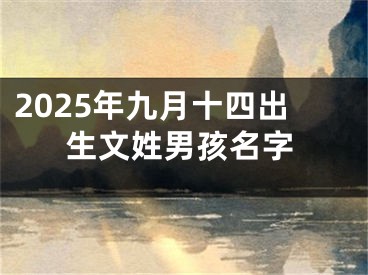2025年九月十四出生文姓男孩名字