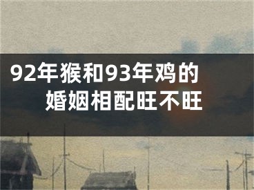 92年猴和93年鸡的婚姻相配旺不旺