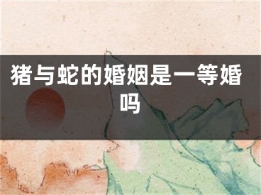 猪与蛇的婚姻是一等婚吗