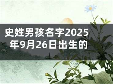 史姓男孩名字2025年9月26日出生的