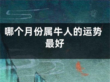哪个月份属牛人的运势最好