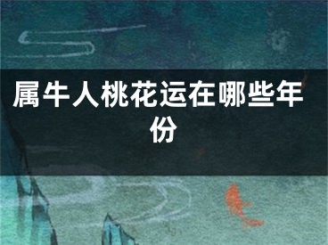 属牛人桃花运在哪些年份