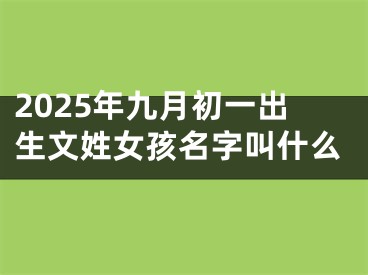 2025年九月初一出生文姓女孩名字叫什么