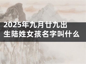 2025年九月廿九出生陆姓女孩名字叫什么