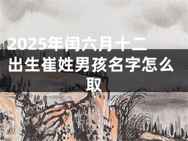2025年闰六月十二出生崔姓男孩名字怎么取
