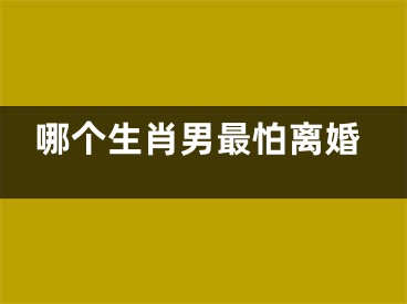 哪个生肖男最怕离婚
