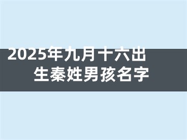 2025年九月十六出生秦姓男孩名字