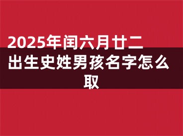 2025年闰六月廿二出生史姓男孩名字怎么取