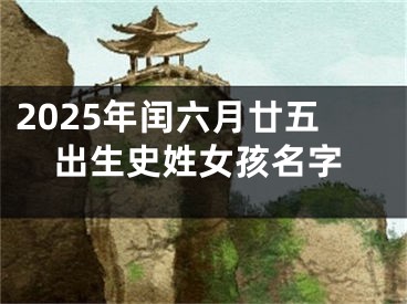 2025年闰六月廿五出生史姓女孩名字
