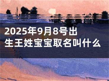 2025年9月8号出生王姓宝宝取名叫什么