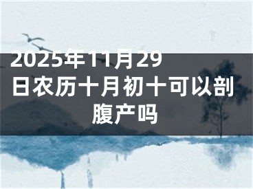 2025年11月29日农历十月初十可以剖腹产吗