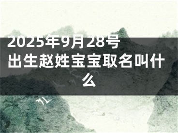 2025年9月28号出生赵姓宝宝取名叫什么