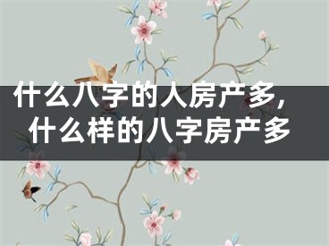 什么八字的人房产多,什么样的八字房产多