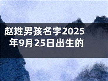 赵姓男孩名字2025年9月25日出生的