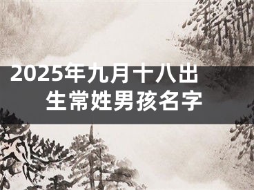 2025年九月十八出生常姓男孩名字