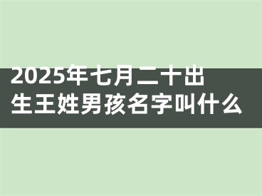 2025年七月二十出生王姓男孩名字叫什么