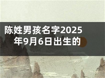 陈姓男孩名字2025年9月6日出生的