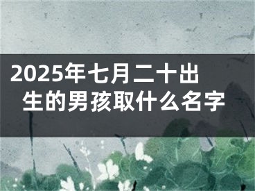 2025年七月二十出生的男孩取什么名字