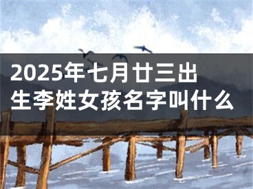 2025年七月廿三出生李姓女孩名字叫什么