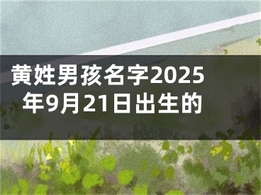 黄姓男孩名字2025年9月21日出生的