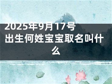 2025年9月17号出生何姓宝宝取名叫什么