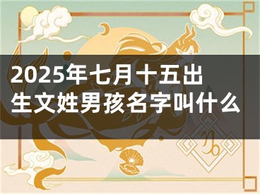 2025年七月十五出生文姓男孩名字叫什么