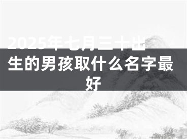 2025年七月三十出生的男孩取什么名字最好
