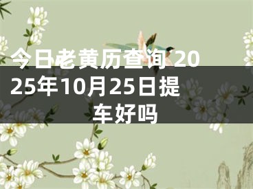 今日老黄历查询 2025年10月25日提车好吗