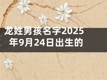 龙姓男孩名字2025年9月24日出生的