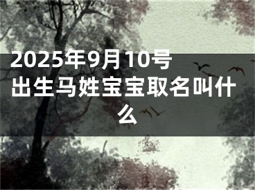 2025年9月10号出生马姓宝宝取名叫什么