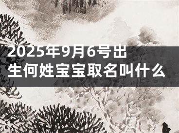 2025年9月6号出生何姓宝宝取名叫什么
