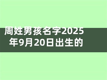 周姓男孩名字2025年9月20日出生的