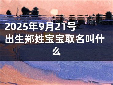 2025年9月21号出生郑姓宝宝取名叫什么