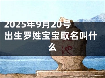 2025年9月20号出生罗姓宝宝取名叫什么