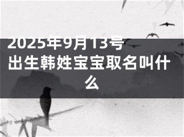 2025年9月13号出生韩姓宝宝取名叫什么