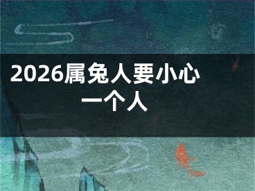 2026属兔人要小心一个人 