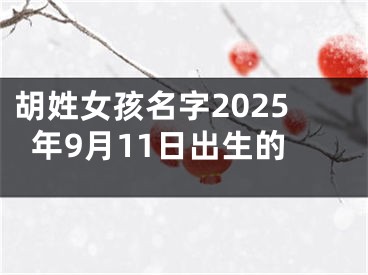 胡姓女孩名字2025年9月11日出生的