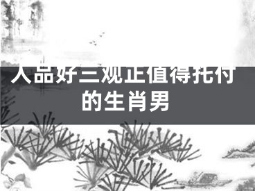 人品好三观正值得托付的生肖男