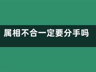 属相不合一定要分手吗
