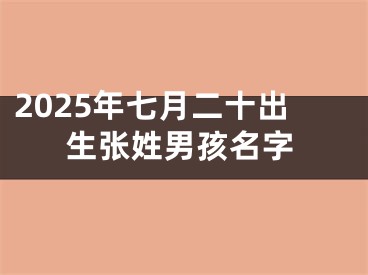 2025年七月二十出生张姓男孩名字