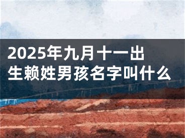 2025年九月十一出生赖姓男孩名字叫什么